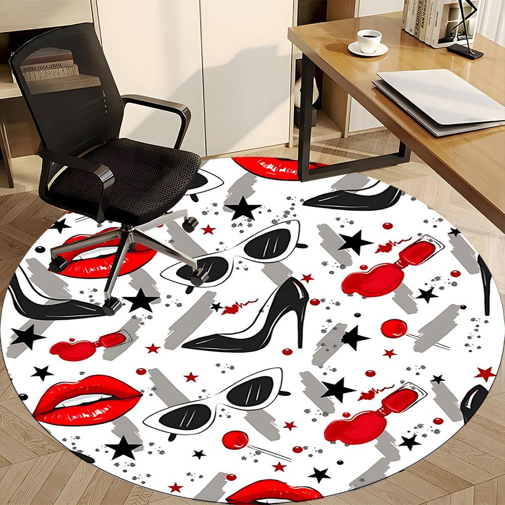 1pc Lipstick, High Heels Chair Carpet for Office, Non-slip, Soft and Durable Office Rug, Perfect for Office yy251227137