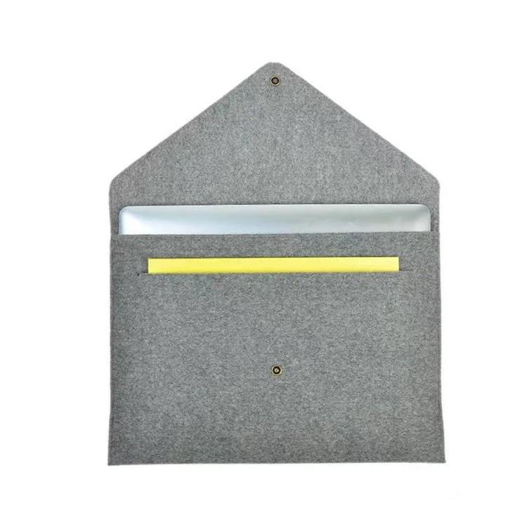Portable Dustproof Felt Storage Handbag with Snap Button for iPad and Files