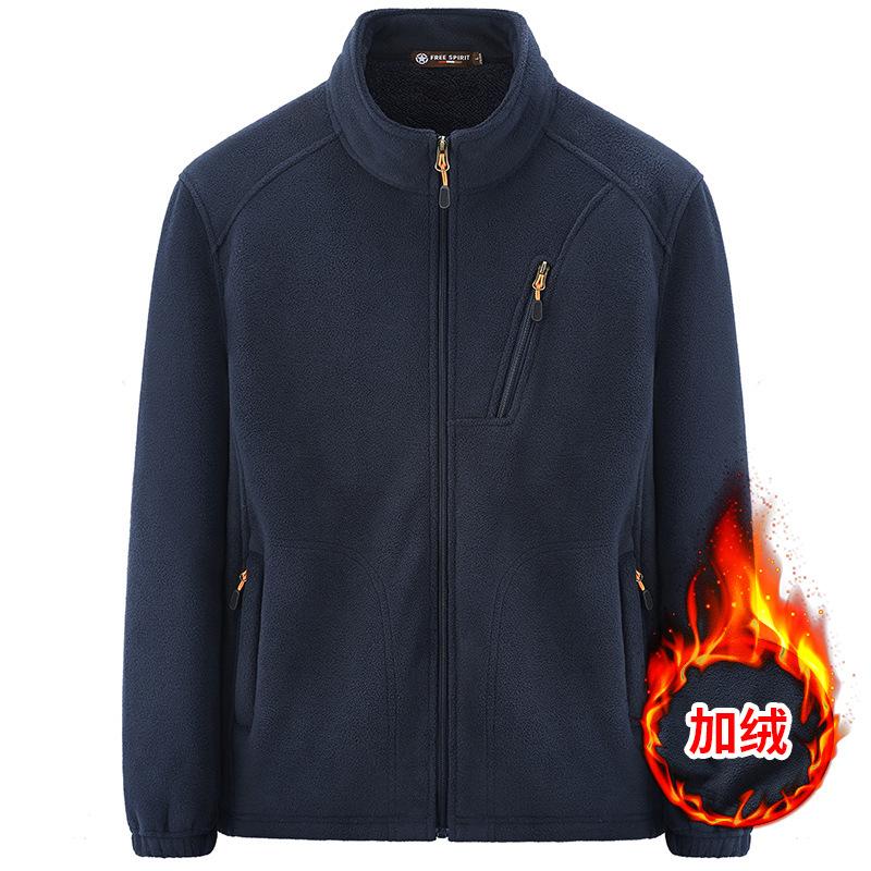 Куртка из плюшевого флиса мужская осенне-зимняя, новая, для занятий спортом на открытом воздухе, мужской кардиган из ягненка, модная мужская одежда