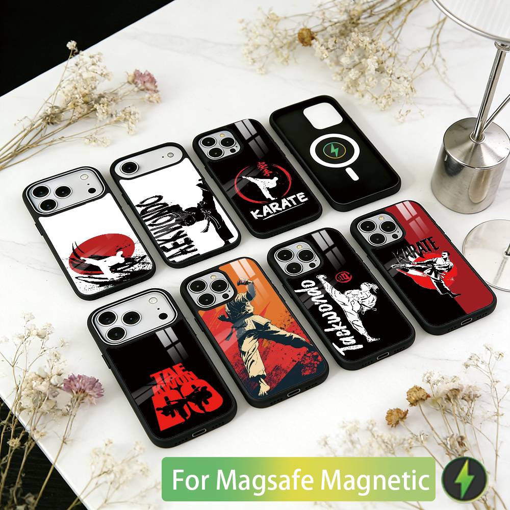 Karate Phone Case For iPhone17,16,15,14,13,12,11 Plus,Pro Magnetic with Magsafe Wireless Charging