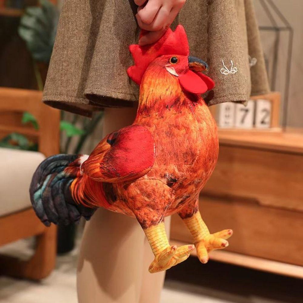 30/48cm Chicken Stuffed Toy Cute Game Stuffed Doll Simulation Rooster Plush Toys Home Decor