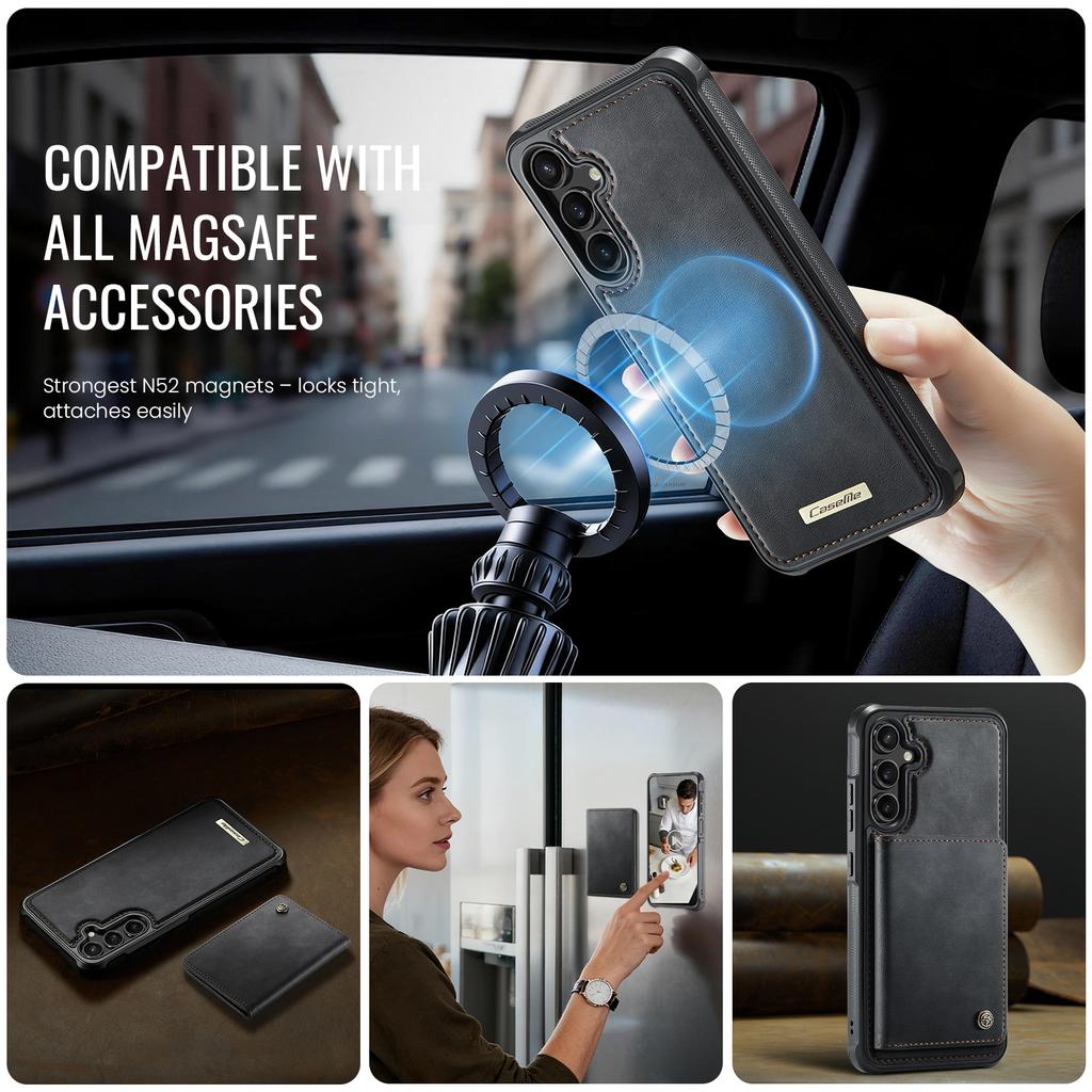 For Samsung Galaxy A54 5G Magnetic Case CASEME ME80 Series Leather PC TPU Phone Cover with Detachable Wallet