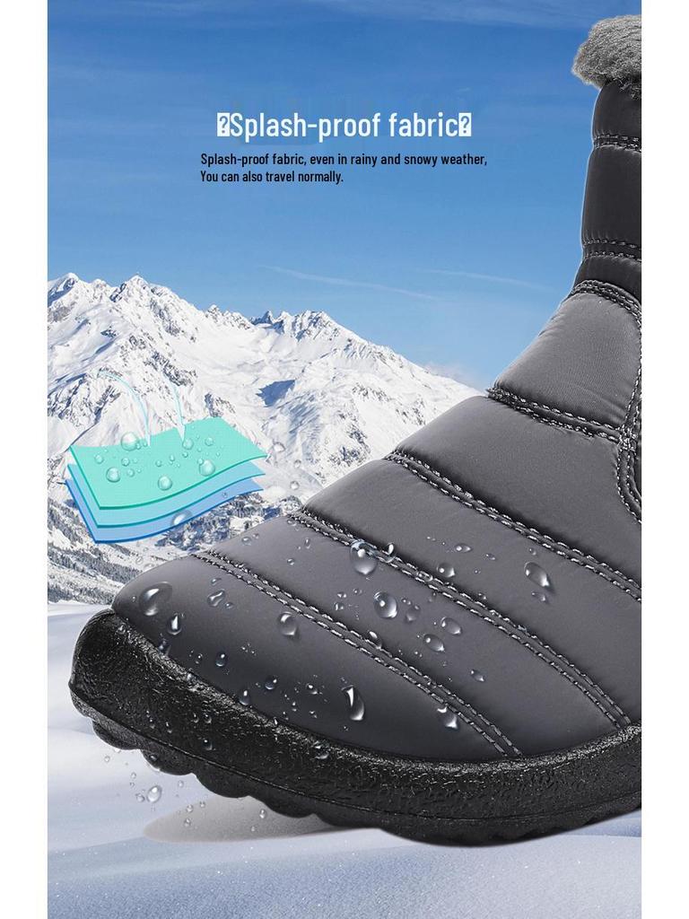 2025 Autumn/Winter Plus Size Warm Snow Boots - High-Top Cotton Comfort for Couples and Seniors