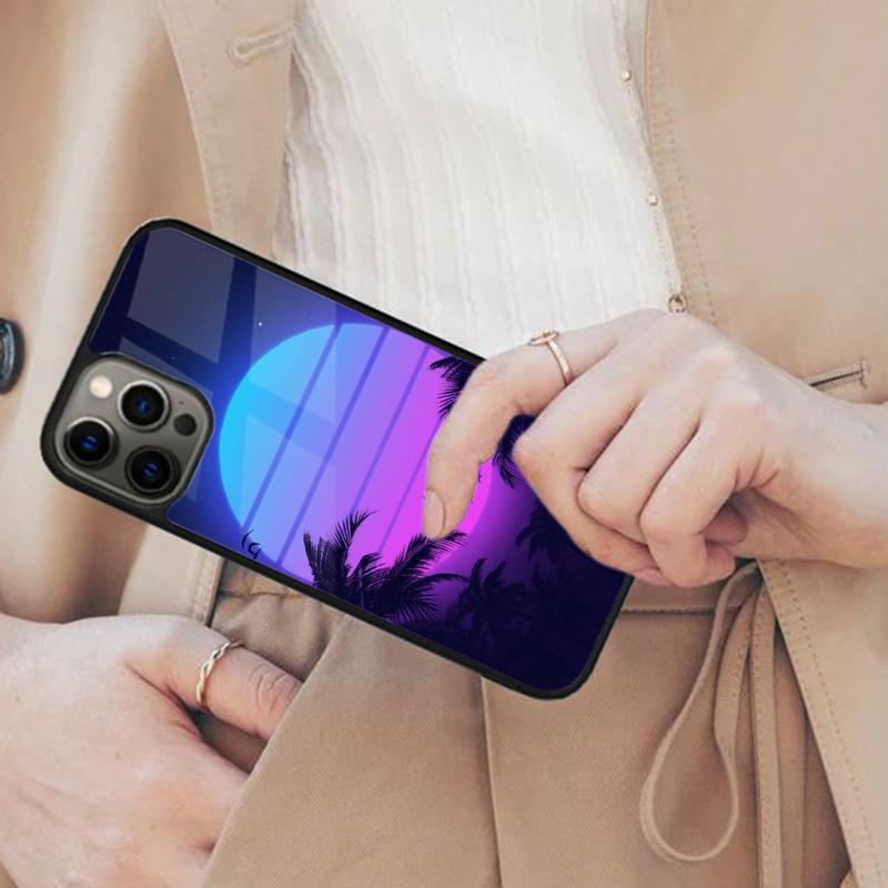 Synthwave Retro 80s Neon Magnetic Phone Case For APPLE iPhone 17 Air 16 14 13 12 Pro Max 15 Plus Wireless Charge MagSafe Cover