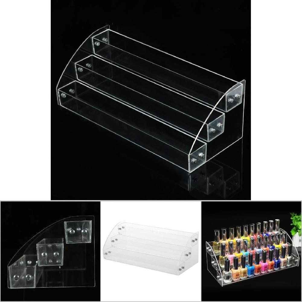 Sturdy and Stable Acrylic Nail Polish Rack Two Layer Perfume Organizer For Countertop Display