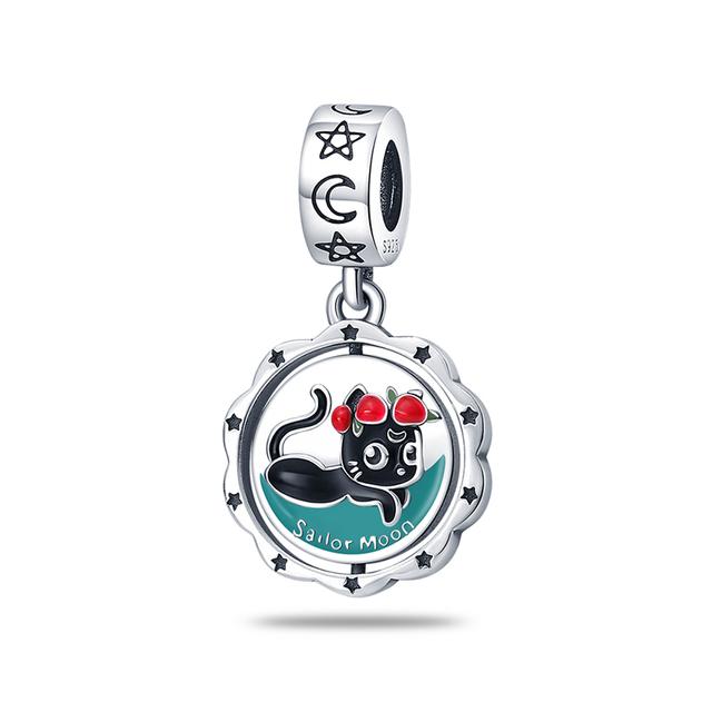 Стерлингового серебра 925 пробы, сердце, лапа животного, прозрачная снежинка, сверкающая корона, подвеска в виде тыквы, подходит для оригинального модного браслета