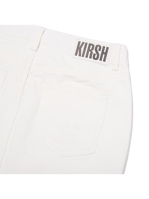 Kirsh Basic Denim Mini Skirt [White]