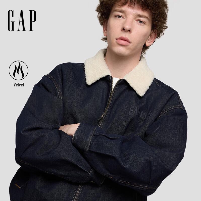 Gap Унисекс джинсовая куртка с подкладкой из искусственной овчины