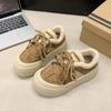 Platform Bread Shoes Women's 2025 Winter New Heightening Muffin Piled Warm Wool Cotton Shoes Casual Sports Board Shoes