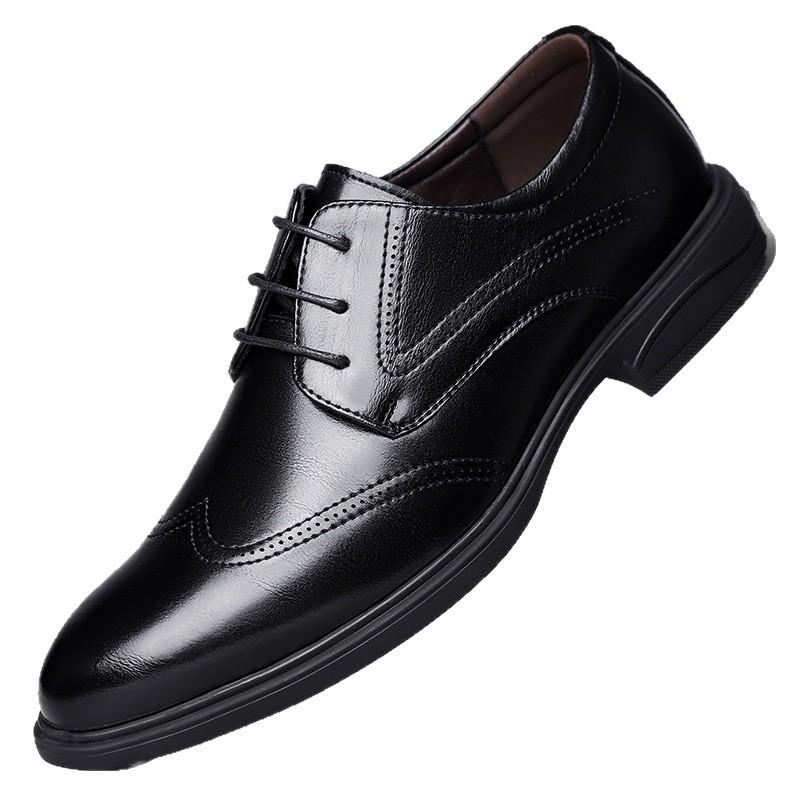 Men's Shoes 2025 New Business Casual Leather Shoes Men's Soft-soled One-pedal Middle-aged and Elderly Leather Shoes