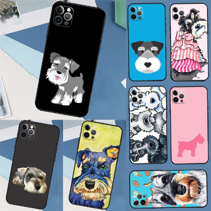 Miniature Schnauzer dog art Phone Case For iPhone 16 15 11 12 13 14 Pro Max Mini X XR XS MAX Plus Cover Coque