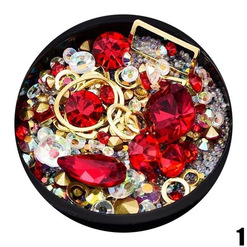 Радуга желе DIY ногтей наклейка горный хрусталь мода 3D подвески колесо маникюр заклепки шпилька