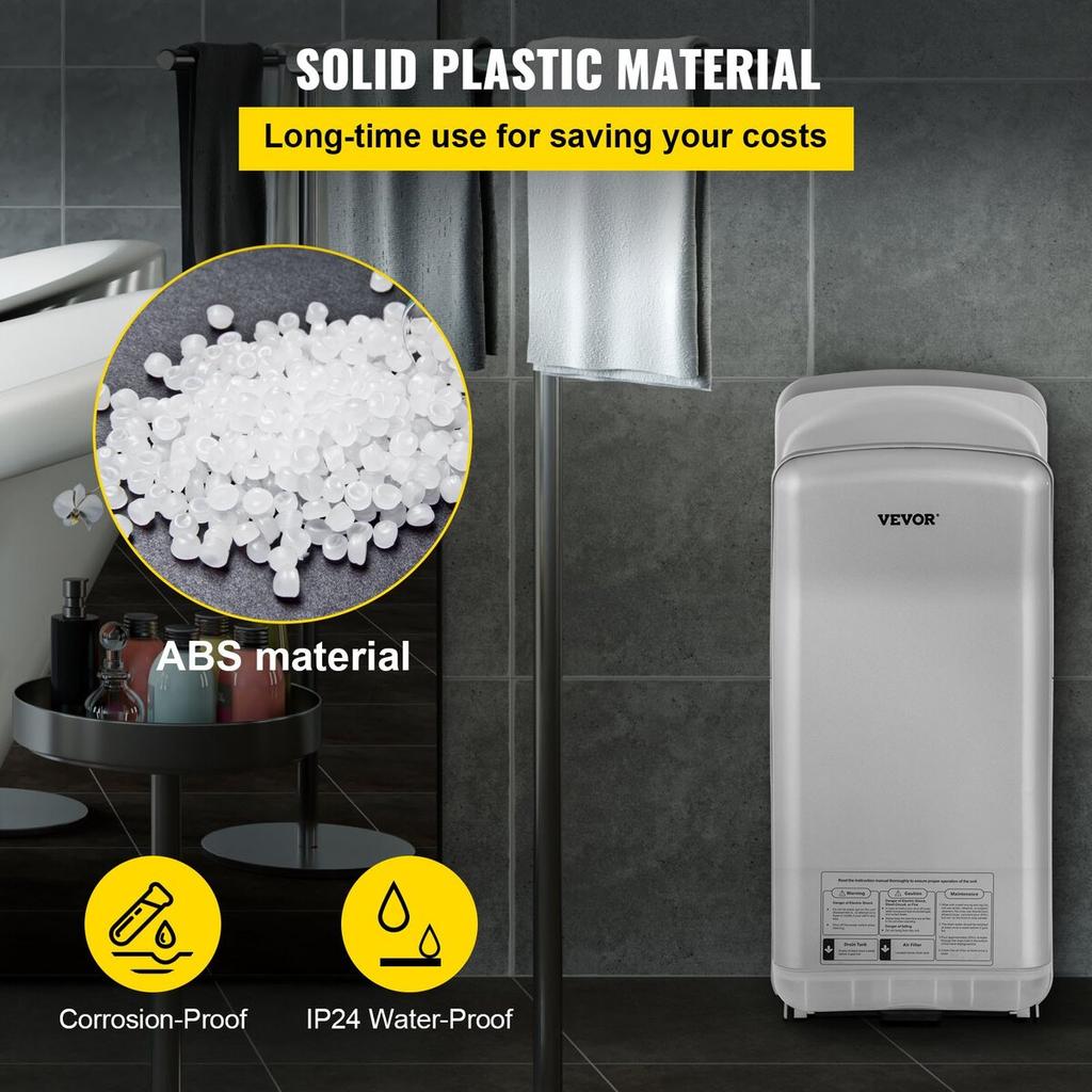 Jet Hand Dryer, Premium Electric Commercial Blade Hand Dryer, ABS Air Dryer Hand with HEPA Filtration Wall Mount Hand Dryer, 2000W 220V Vertical Hand