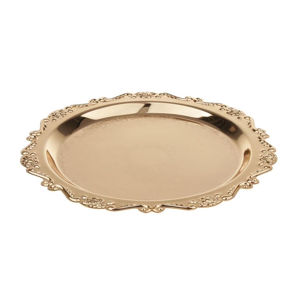 Сервировочная тарелка для десерта, золотое блюдо, витрина с фруктами, товары для дня рождения, 20 см