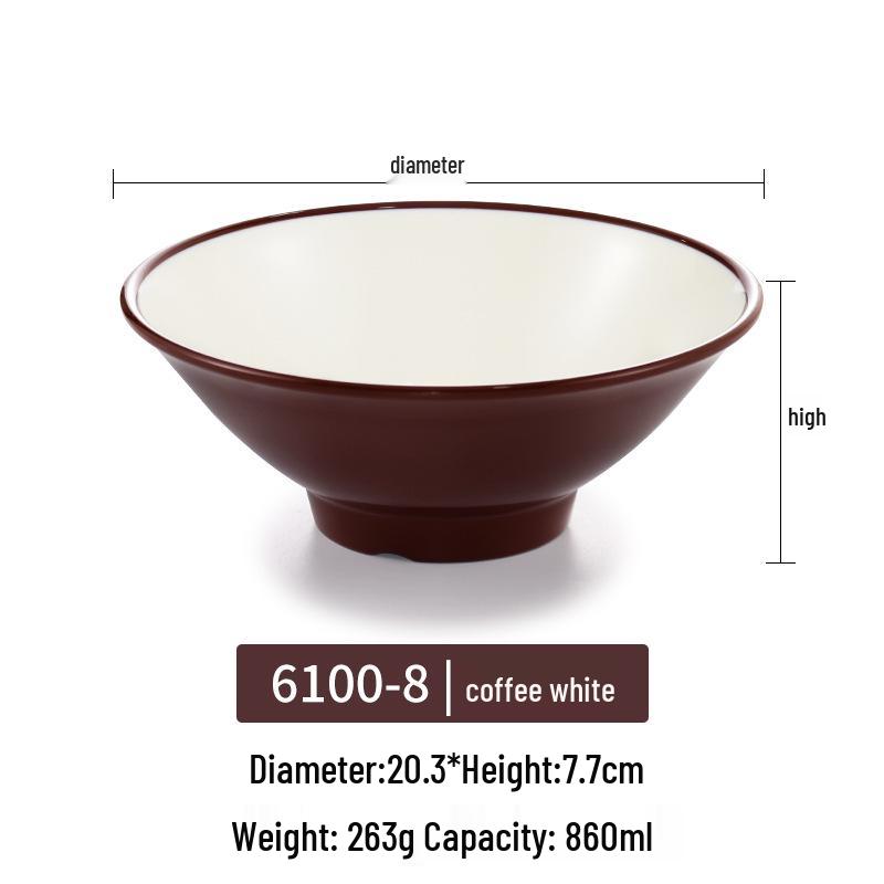 Большая миска для рамена из меламина для лапшичных - Коническая миска для Луосифэнь, Мала Тан, супа и рисовой лапши