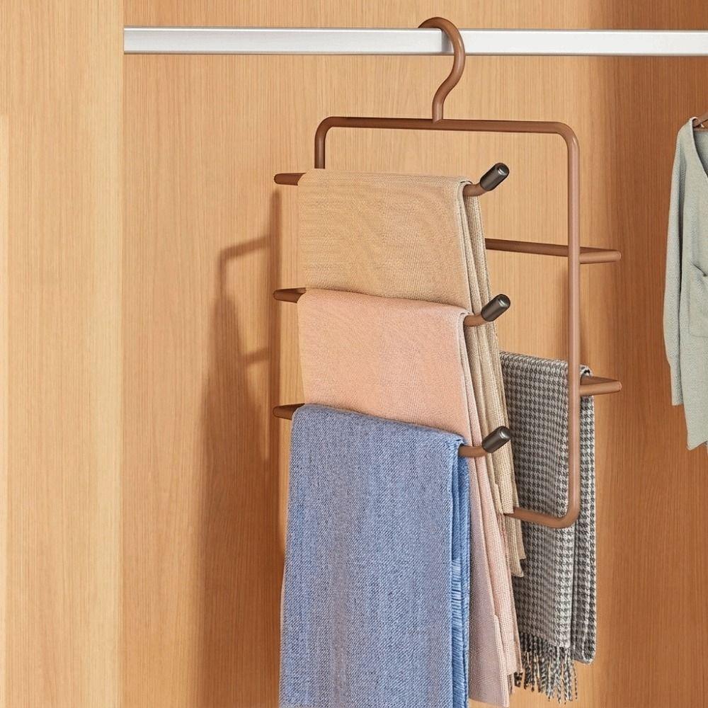 Iron Multi-Layer Trouser Racks Hanging Scarf Tie Rack Multi-functional Pants Hangers for Home