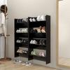 VidaXL Wall-mounted Shoe Cabinets 4 Pcs Black Engineered Wood 806719