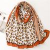 Women's Fashion Leopard Print Tassel Scarf - Lightweight Breathable Pashmina Scarf, Suitable for Beach Activities