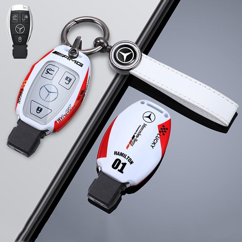 JVC4 Car Racing Style Design Key Case Cover Shell For Mercedes Benz A B C S Class AMG GLA CLA GLC W176 W221 W204 W205 Auto Accessory