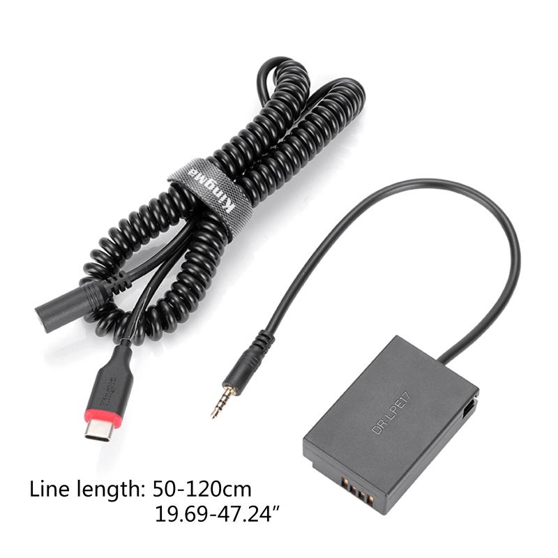 LP-E17 Replacement Dummy Battery Power Supply Adapter for DC Coupler Charger Kit for 77D 200D 750D 760D 800D 850D M3 Cam