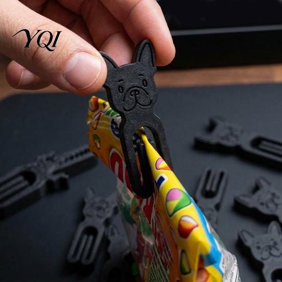 Desk Organization Accessories 10Pcs 3D Printed French Bulldog Chip Clip, Cute Food Bag Clips Document Clamps for Office Snacks, Resealable Kitchen