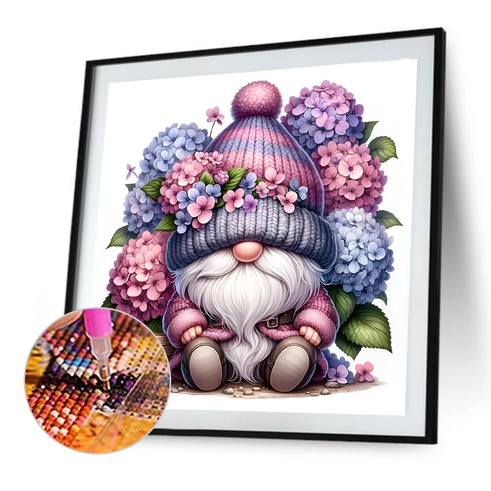 5D DIY Full Round Drill Diamond Painting Lavender Gnome Kit Home Decor30x30cm