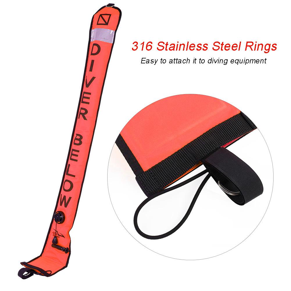 Надувной буй-маркер для дайвинга SMB, сигнальный буй для поверхности, аксессуар(Флуоресцентный оранжевый, 1,2 м)