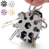 18 In 1 Universal Screw Wrench Snowflake Camp Key Ring Outdoor Wrench Hexagon Wrench Pocket Tool Corkscrew Tools for Reparing