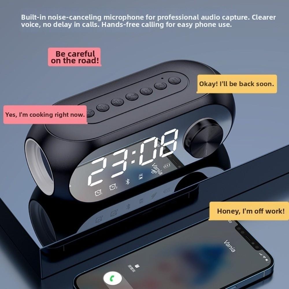 Portable Car Alarm Clock Rechargeable Desktop Small BT Speaker Heavy Subwoofer BT Speaker Outdoor