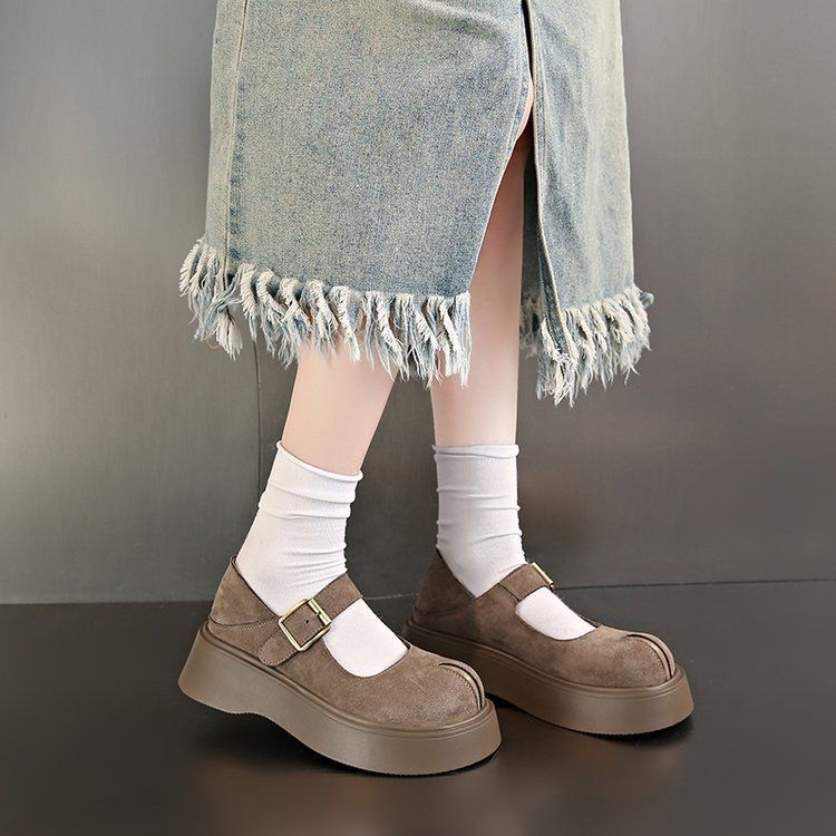 Jk с юбкой универсальные легкие туфли в стиле ретро с толстой подошвой туфли Мэри Джейн одинарные женские новые весна и осень 2025