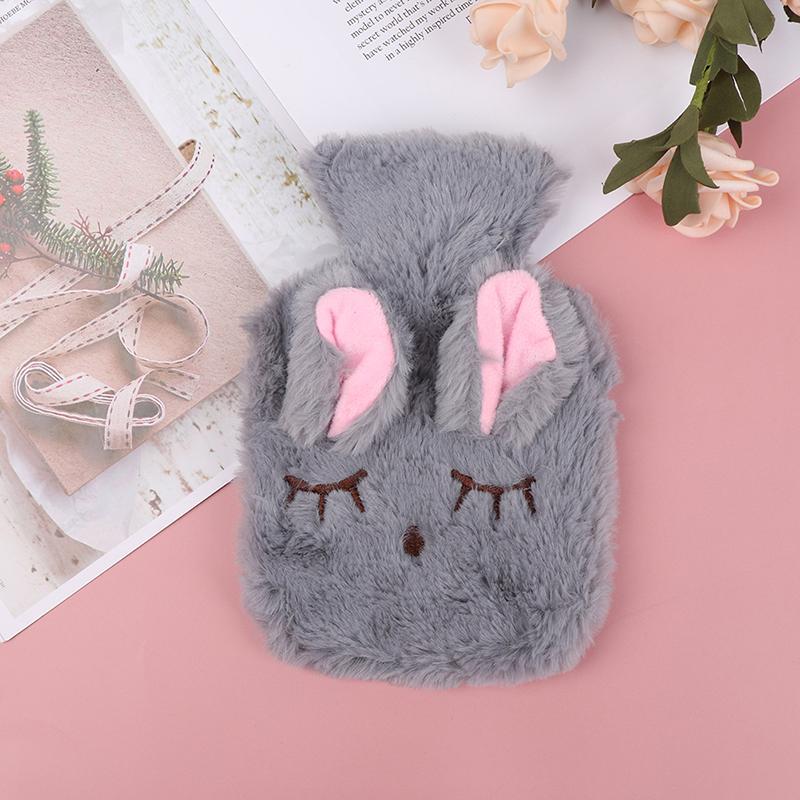 Warm Cosy Cute Soft Water Bottle With Plush Fluffy Cover Kids Adult