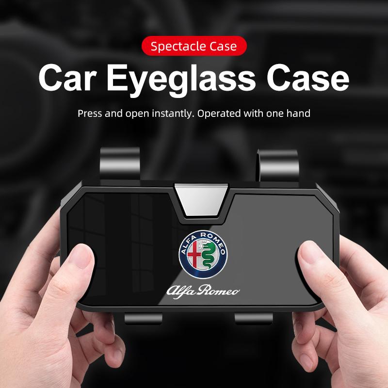 Car Sun Visor Sunglasses Case Glasses Organizers Box For Alfa Romeo STELVIO Giulia 159 Giulietta 147 Mito 156 MTO Car AccessorieNO7