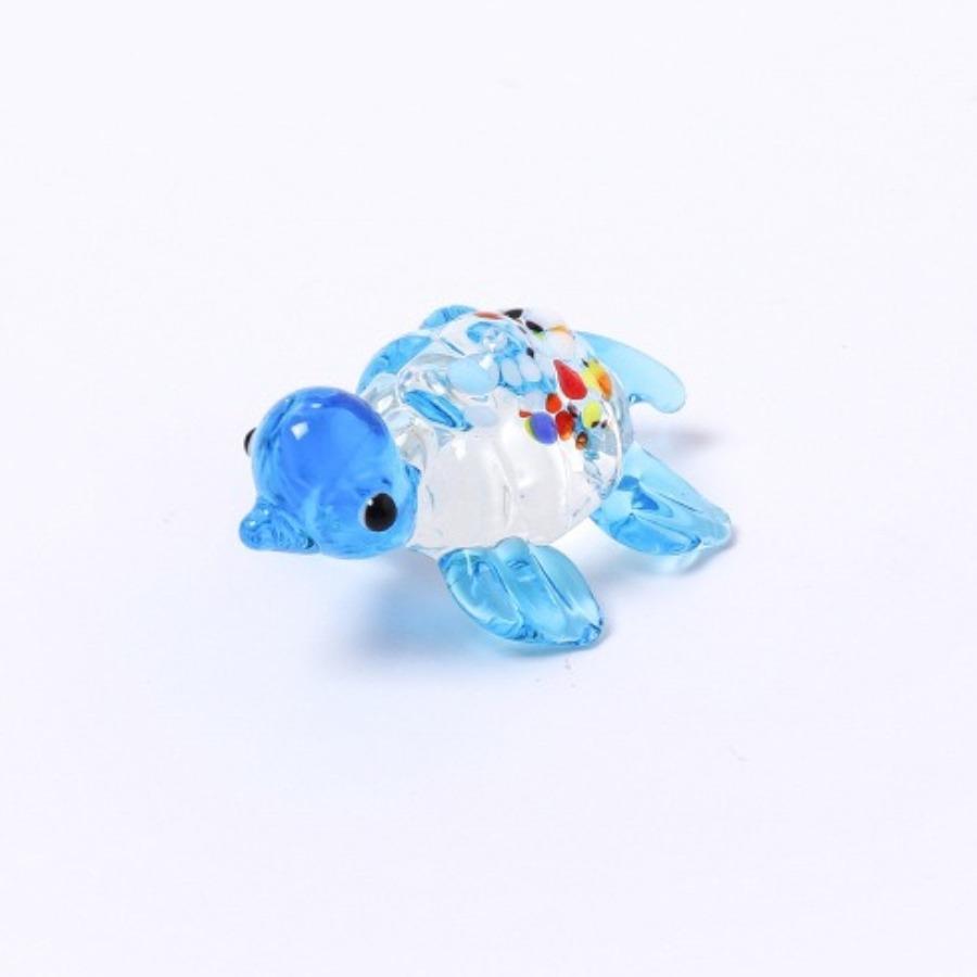 Cute Glass Turtle Miniature Figurine Japan Style Cartoon Sea Animal Ornaments Aquarium Fish Tank Kawaii Decor Accessories