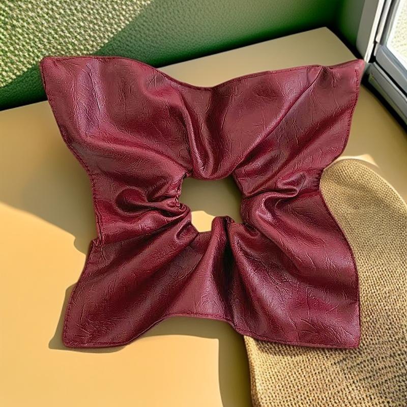 High-end Leather Square Scrunchies Vintage Gentle Hair Ties Hair Rope Women Girls Accessories