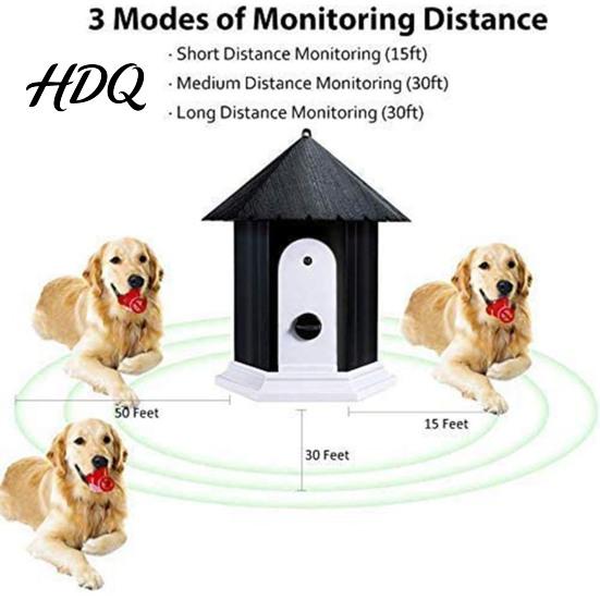 Battery Operated Bark Control Dog Pet Anti-Barking Indoor Outdoor House Shape Ultrasonic Device Deterrent