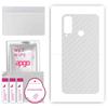 apgo Protective Skin Sticker for the Back Compatible with Honor Play 4T, Wrap Film, Foil, Vinyl - Pattern Transparent Carbon