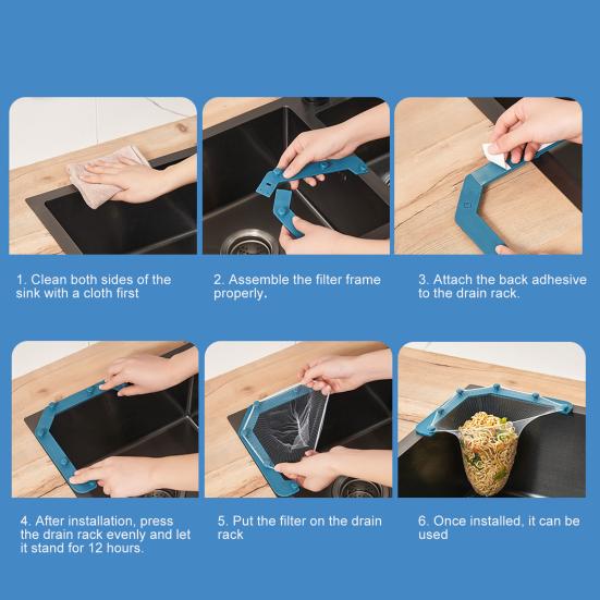 1 комплект, сетка для фильтра для раковины, треугольная рамка, угловая сетка для фильтра, одноразовая корзина для слива мусора для домашней кухни