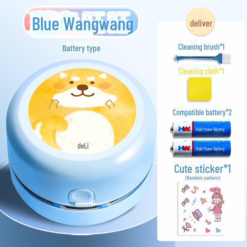 Настольный пылесос Deli для крошек от ластика и карандашной стружки, пыли с клавиатуры и уборки студенческого стола