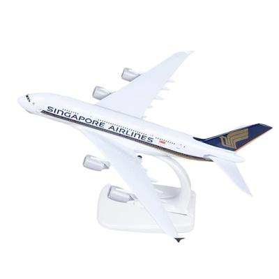 1/400 Металлическая модель авиалайнера 20 см Singapore Airlines A380 Металлическая реплика Сплав Материал Авиационная симуляционная игрушка Подарок для мальчика