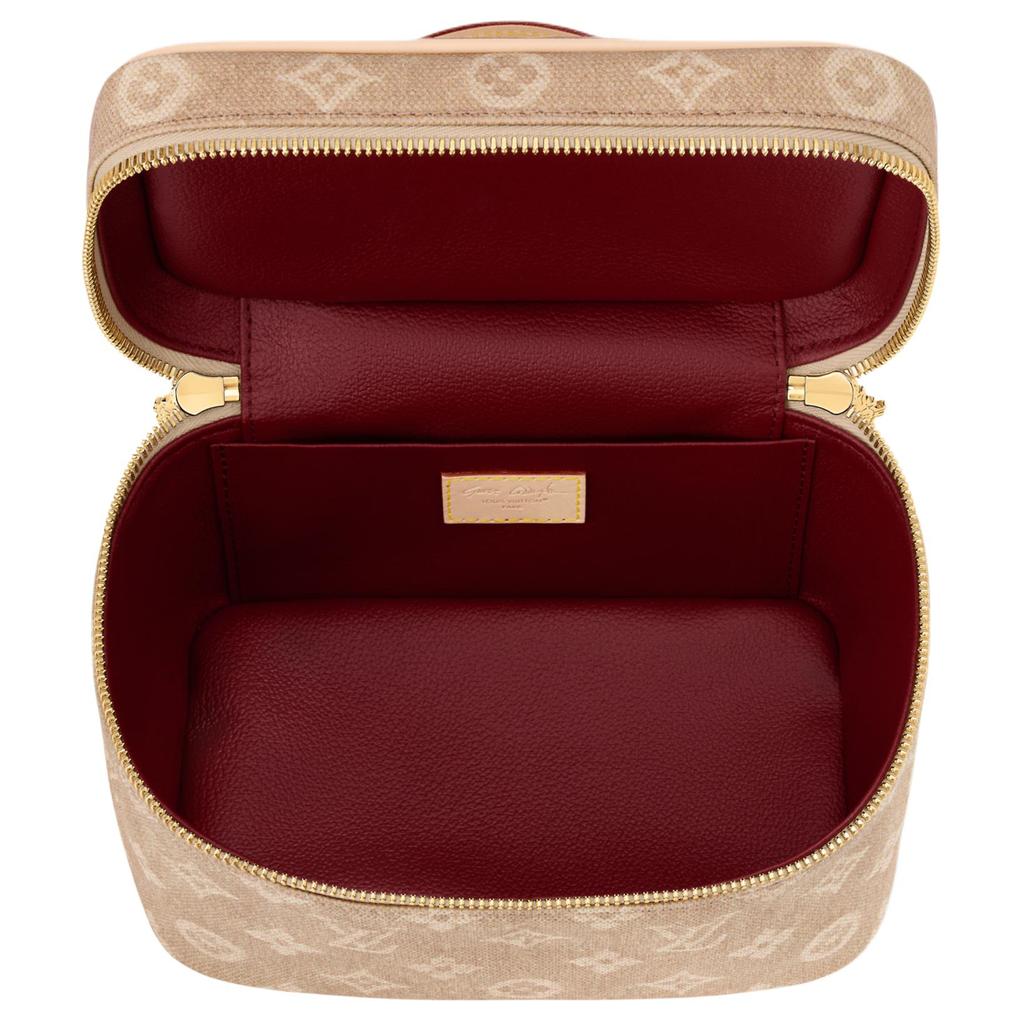 Louis Vuitton X Грейс Коддингтон Catogram Meowgram Мини-косметичка из покрытого канваса Женская косметичка Бежевый M15170
