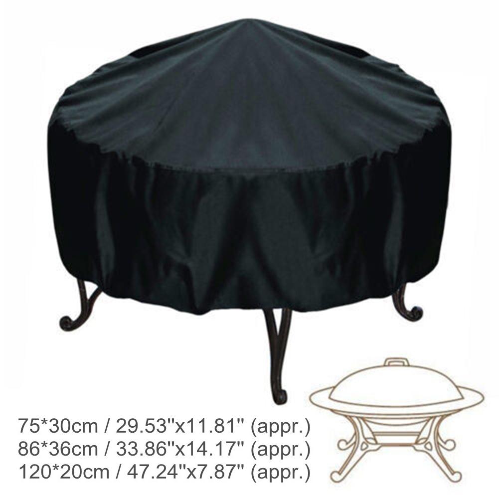 Waterproof BBQ Grill Cover Round Fire Barbecue Protector Home Patio Garden