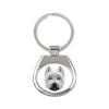 West Highland White Terrier, Westie, Westy - Geometric Keychain with a Photo and the Inscription