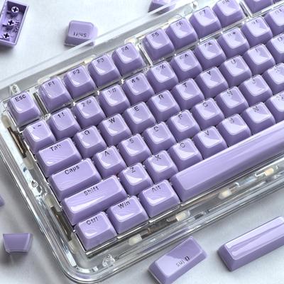 135 клавиш Кристально-фиолетовый кейкап Желе ПК OEM 2.25/2.75U Пробел ISO раскладка Alice Для Aula F75/F99/F75Pro Полупрозрачный кейкап