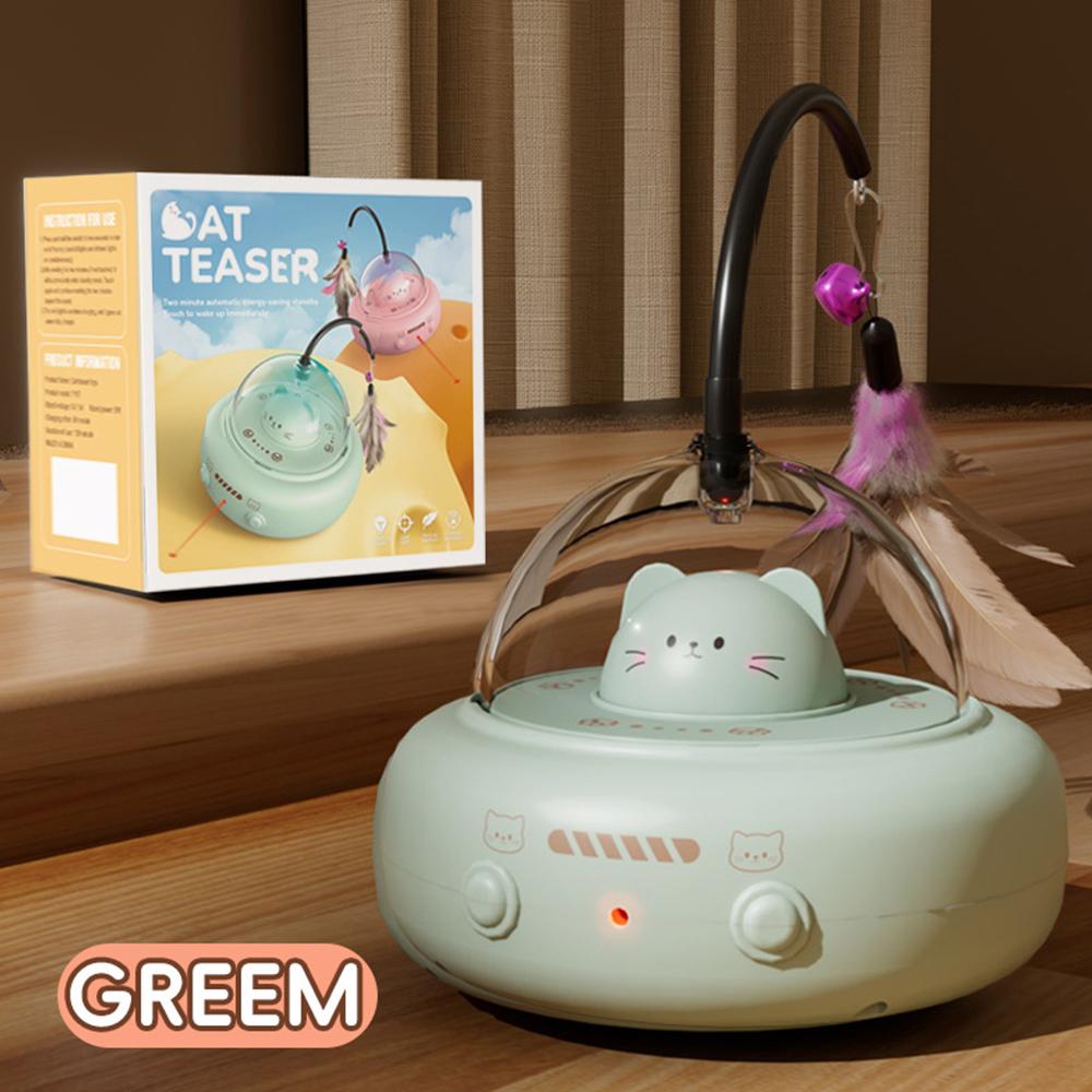 Умная игрушка-дразнилка для кошек, электрическая палка-дразнилка для кошек с колокольчиком, обучающие игрушки для домашних животных, сменные перья, интерактивные принадлежности для кошек