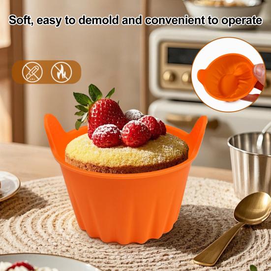 Силиконовые формы для выпечки маффинов, пищевые, антипригарные, для кексов, конфет, многоразовые, держатели для кексов для вечеринок