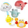 Sugarello Игрушки для ванны Игрушки для купания Игрушки для плавания Игрушка Душ Душ Игра Дети Водные игры Подарок Дельфин Рыба Кит Лягушка Краб Радужный душ Милый