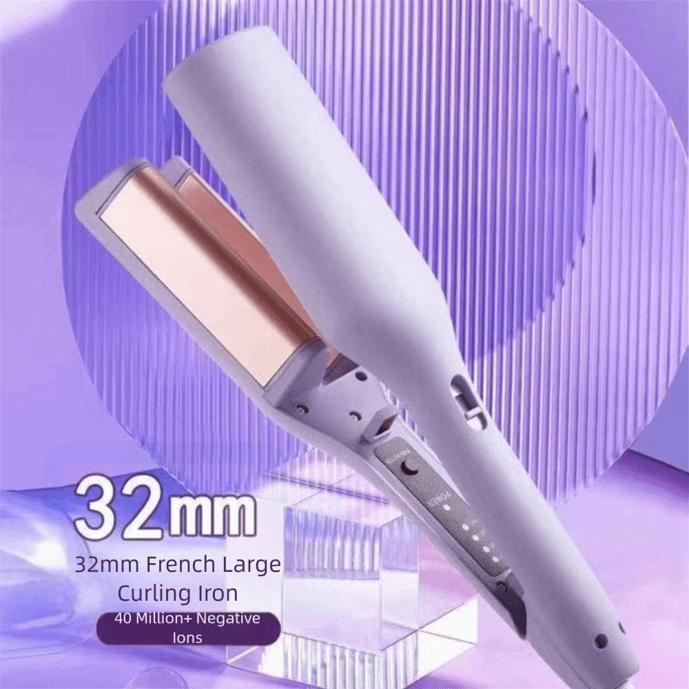 Temperature Control Water Wave Hair Curler Large Curl 32MM Deep V Curling Iron Travel