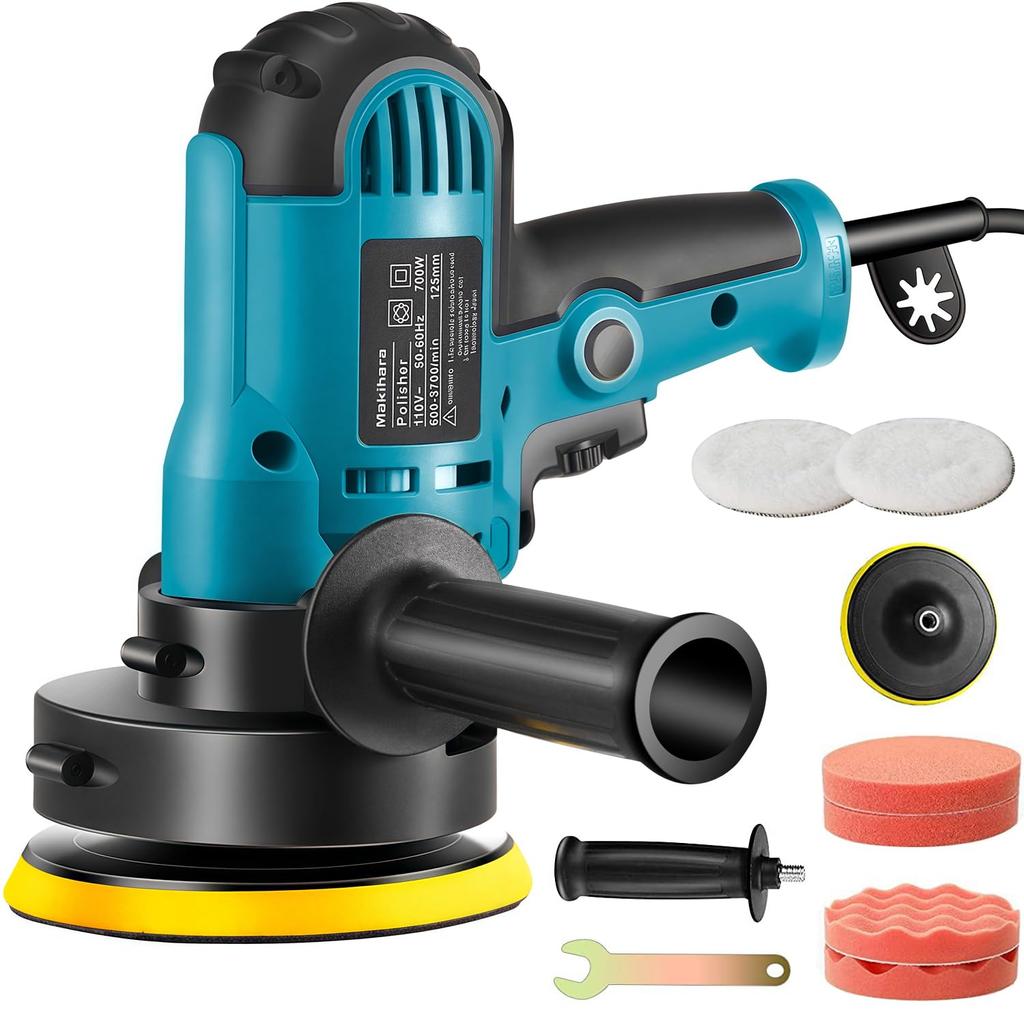 Electric 700W Powerful Speed Sanding Easy To for Car Household Polishing Sponge Set Polisher, 125mm, Motor, 6-speed Polisher, Operate, Polishing,