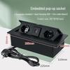 Slow Rise Pop-Up Hidden EU Power Multimedia Socket for European, American, and German Standard USB Conference Tables