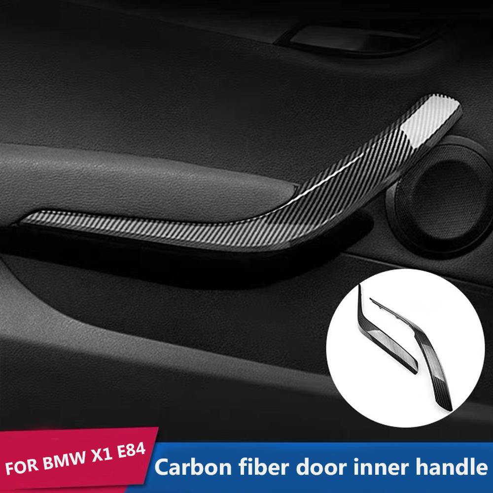 Черная левая и правая сторона внутренней дверной панели автомобиля, ручка, накладка, автомобильные межкомнатные дверные ручки, чехлы для BMW X1 E84